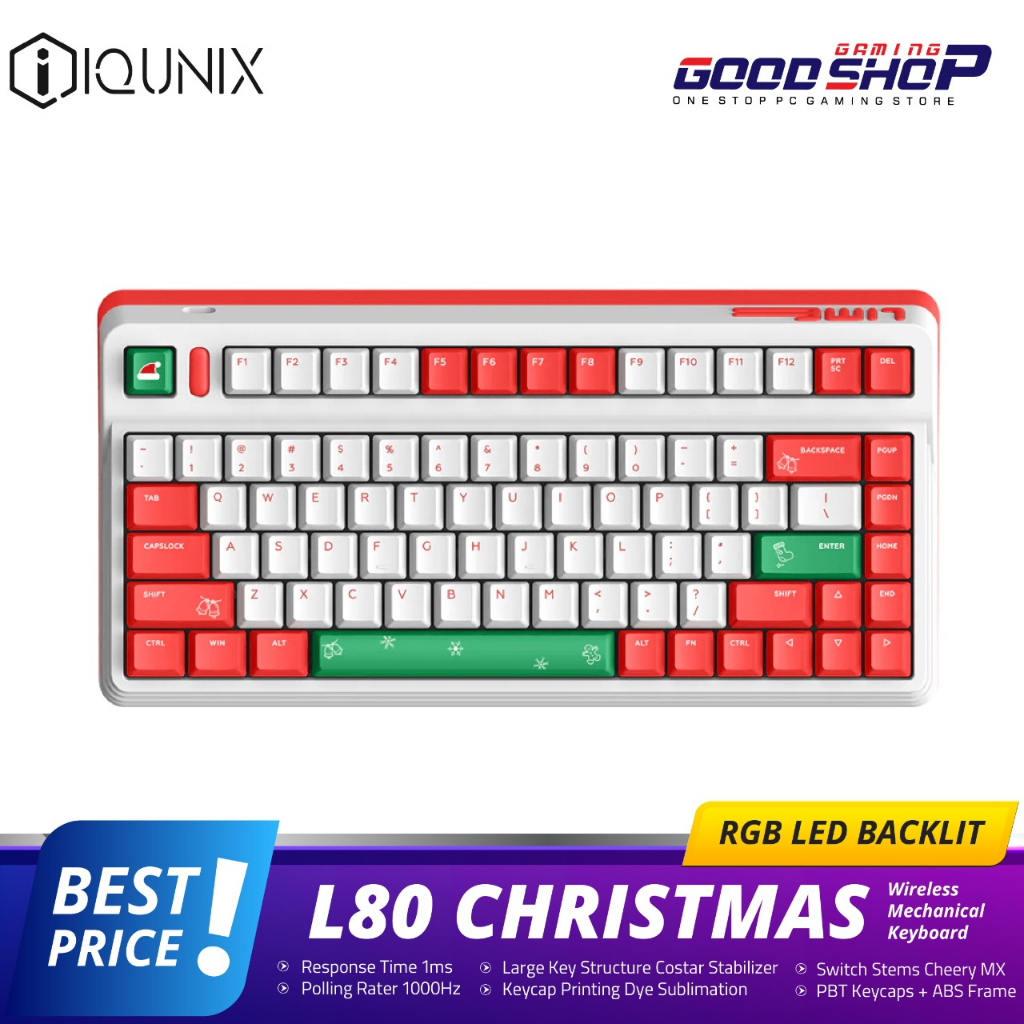 IQUNIX L80 Christmas Wireless Mechanical Keyboard RGB LED Backlit