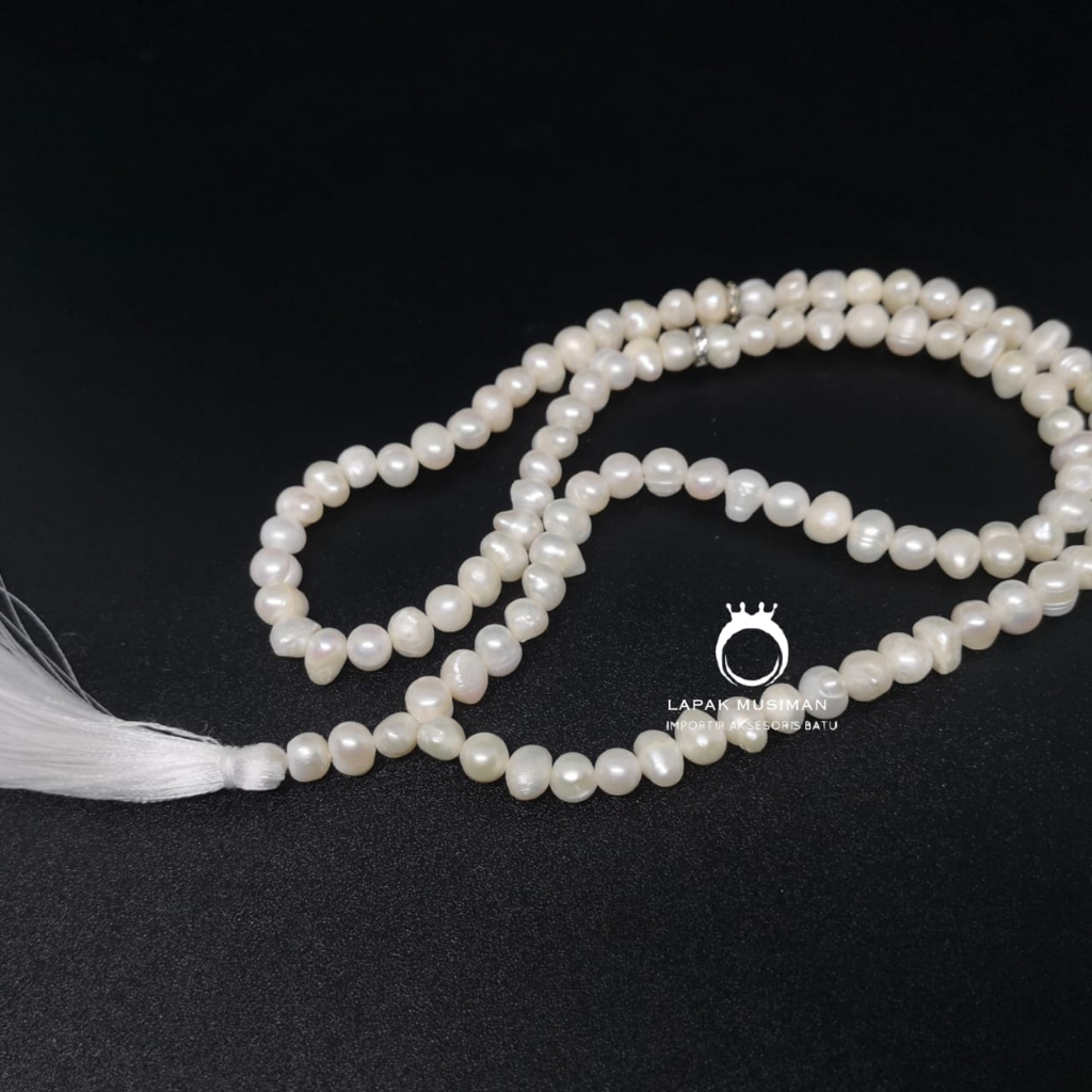 [Bayar di Tempat] Tasbih Mutiara Asli Natural 99 Butir