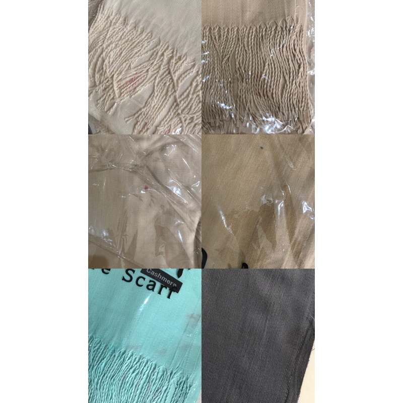 DEFECT SALE Cashmere Scarf Syal Kasmir Pashmina Shawl Polos Tebal