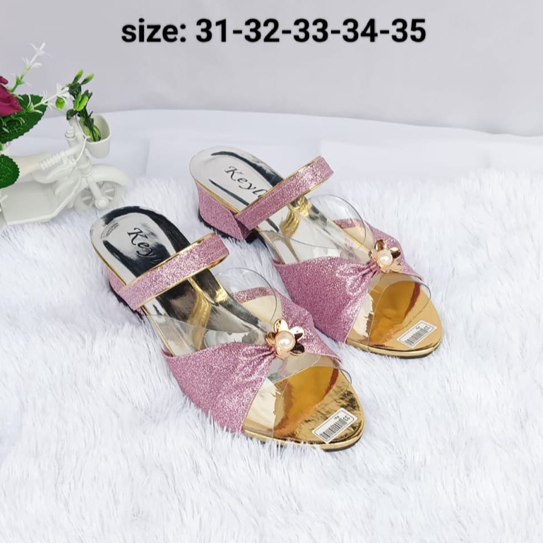 Sandal Anak Perempuan Sandal Heels Sandal Pesta Premium Kekinian Adella 01