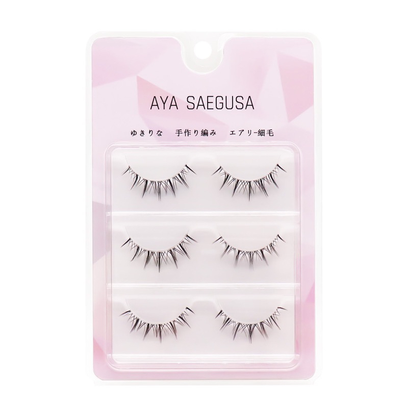 KM11 - 3PASANG Air False Eyelashes Comic Eye Japanese Fake Eye Lashes Extension Clear Band Natural Nude Makeup Little Devil