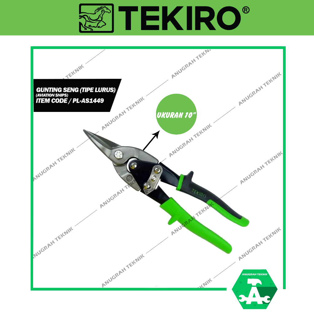 TEKIRO GUNTING SENG AVIATION SNIPS 10 INCH / Gunting baja ringan / Gunting Plat 10 Inch Original