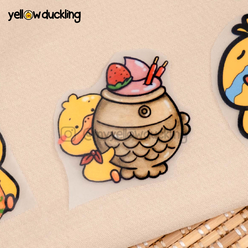 DISETEYIKA - SABLON - ITIK TAIYAKI - KUE IKAN JEPANG - YELLOW DUCKLING - SABLON PERMANEN - MR ITIK -