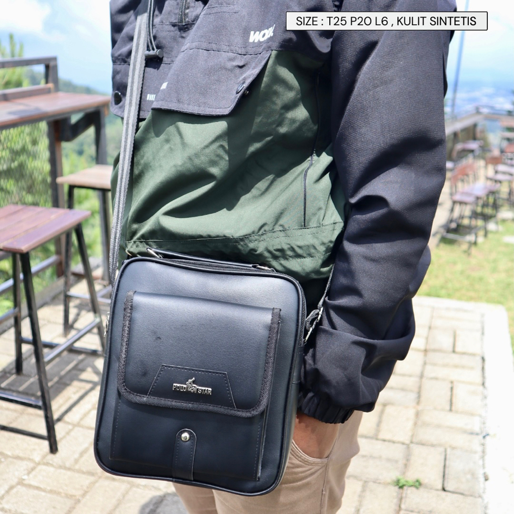 COD BOSKU Tas selempang slingbag kecil pria cowok simple tapi keren kulit sintetis semarang grosir