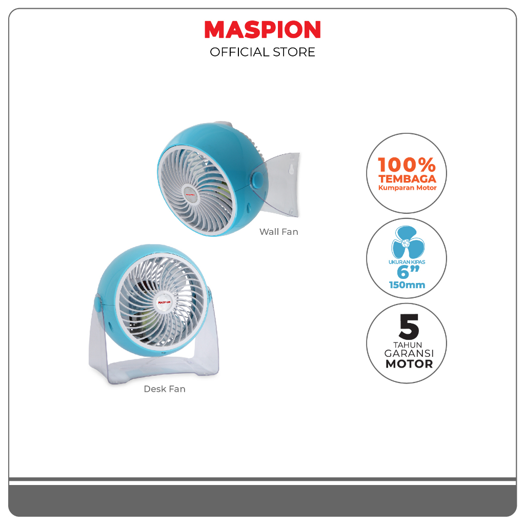 Maspion Kipas Angin Meja Desk Fan 6 Inch DF-607