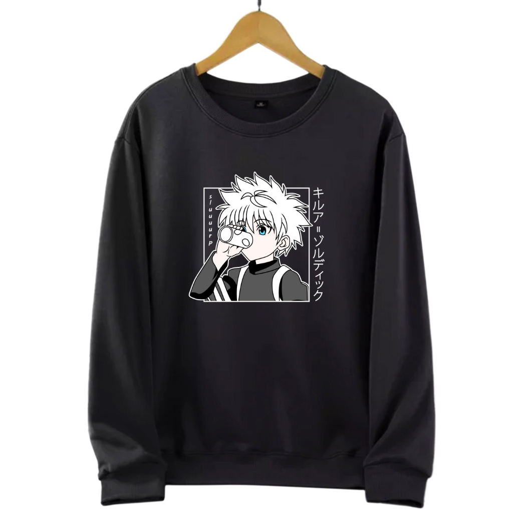 Anime Killua Zoldyck Devil Eye Sweater Crewneck Oblong Wanita Size M-L-XL-XXL Bisa Bayar Ditempat COD