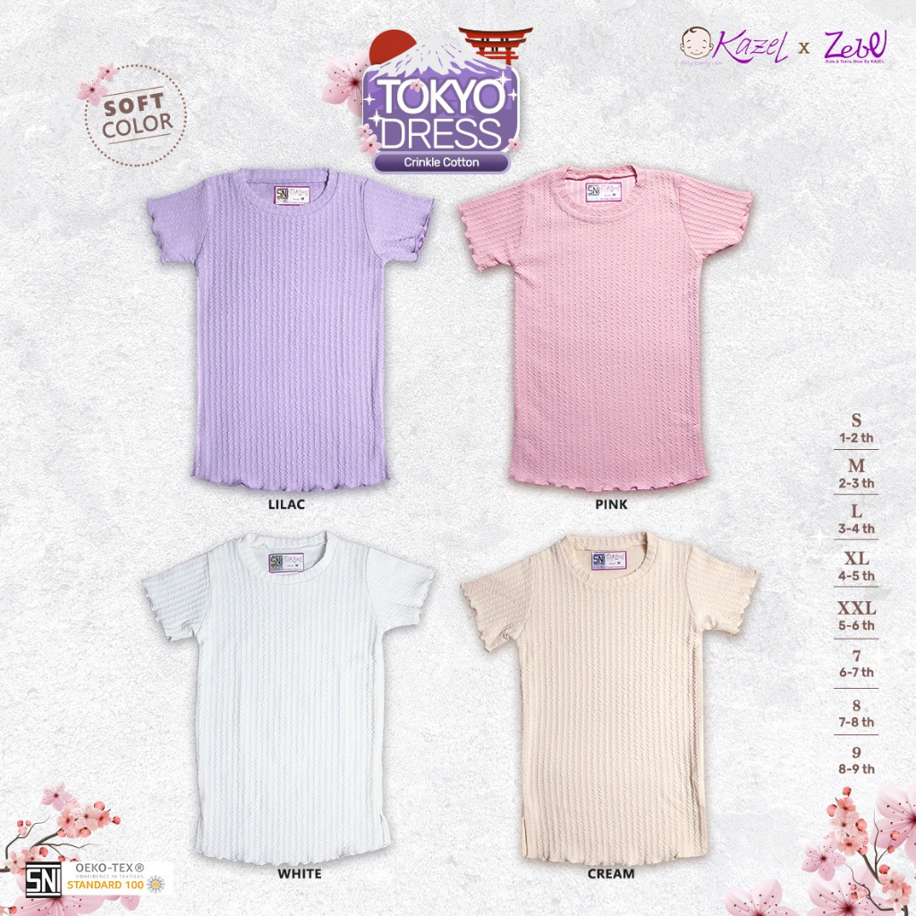 Zebe Tokyo Dress 6-9 Tahun Dress Anak Perempuan