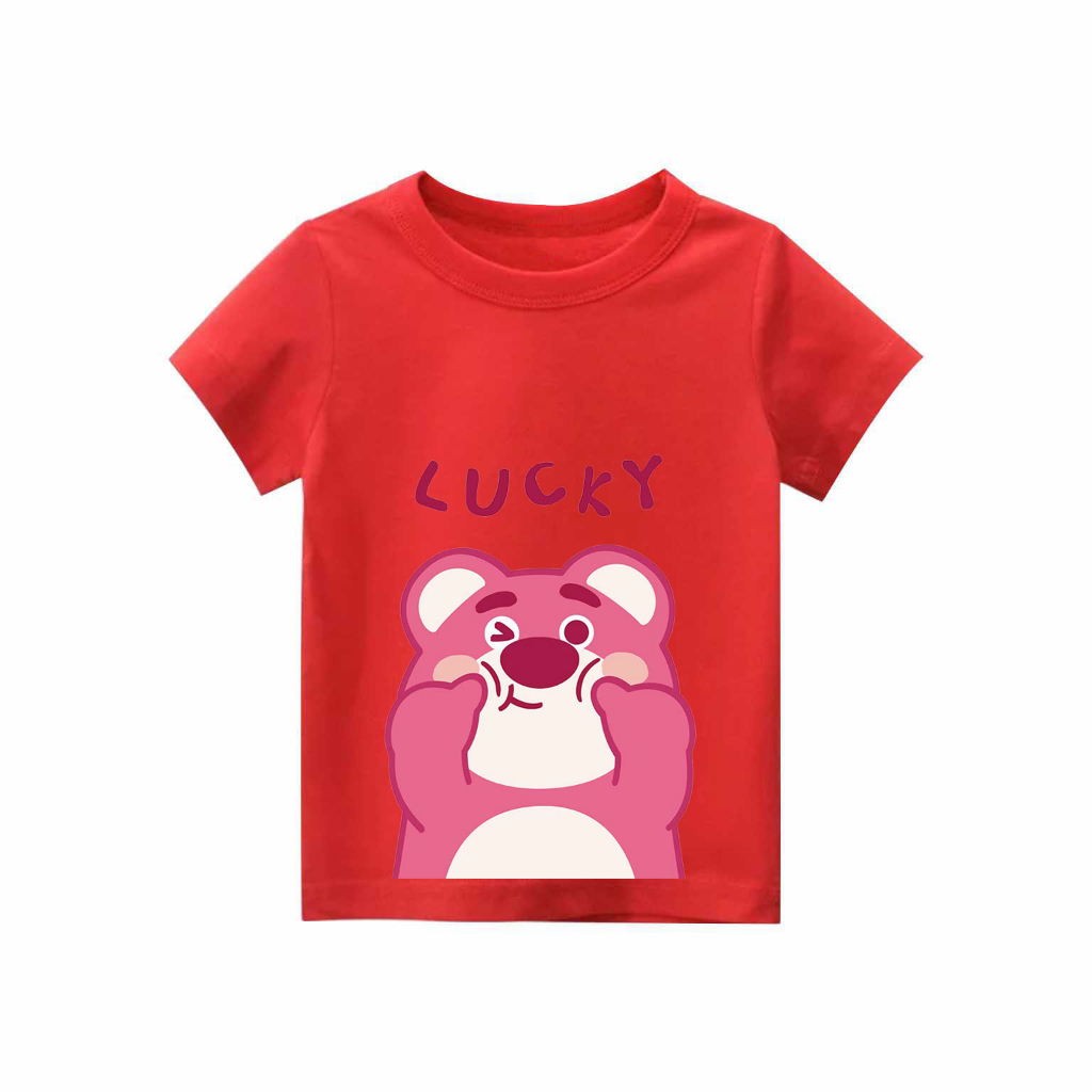 Kaos Anak perempuan Lucky Bear | kaos cotton combed 30s printing | Kaos Distro anak