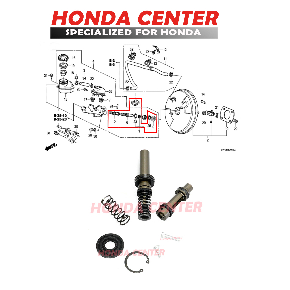 kit master central rem isi master sentral rem crv RE  gen3 2007 2008 2009 2010 2011 2012