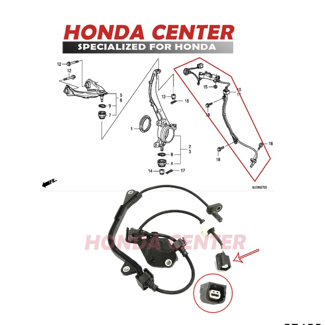 sensor kabel abs rem depan kiri honda odyssey rb2 rb3 2009 2010 2011 2012 2013