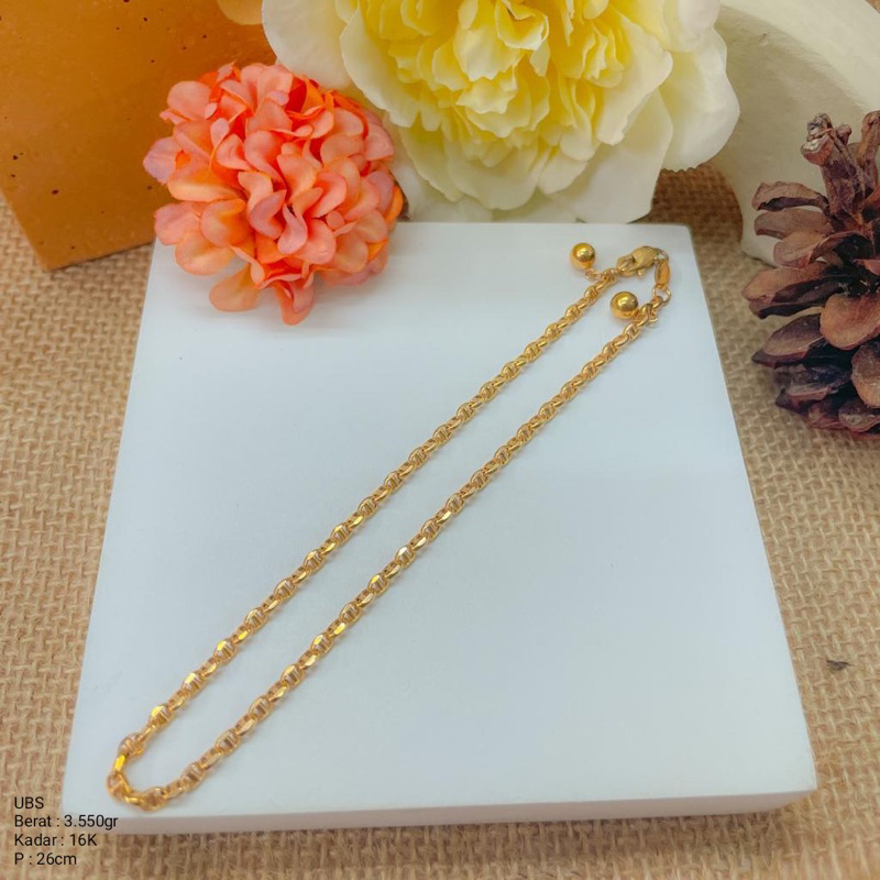 Perhiasan Gelang Emas Kaki Rantai Flix UBS 16k / 700