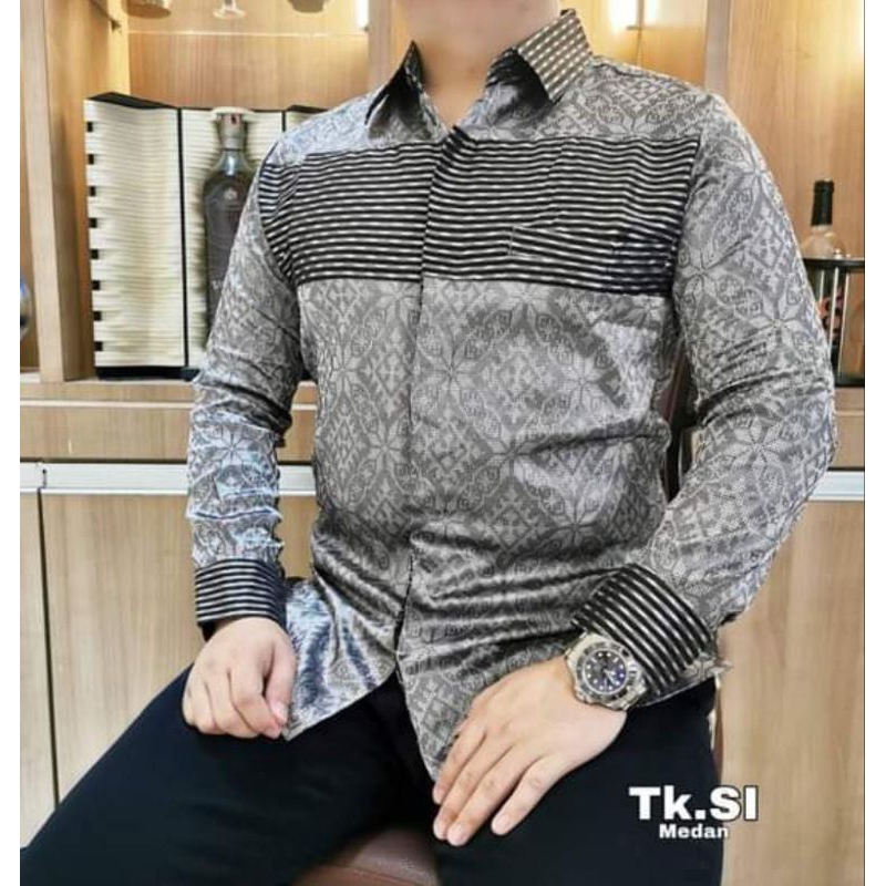 Kemeja Lengan Panjang Tenun Baron Songket