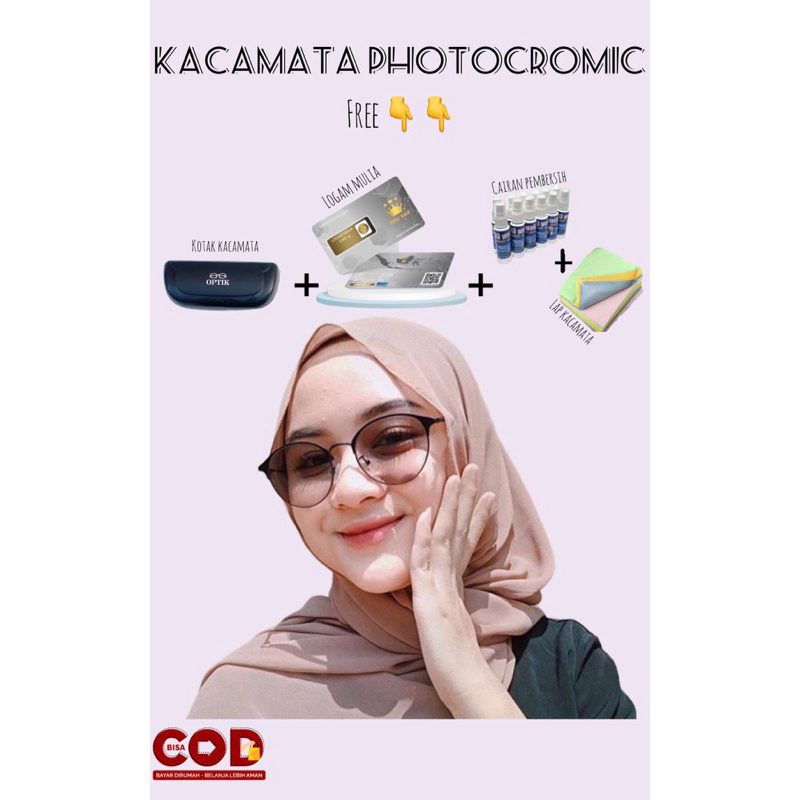 Kacamata Photocromic Normal Minus Anti Radiasi Pria Wanita Termurah Potokromik