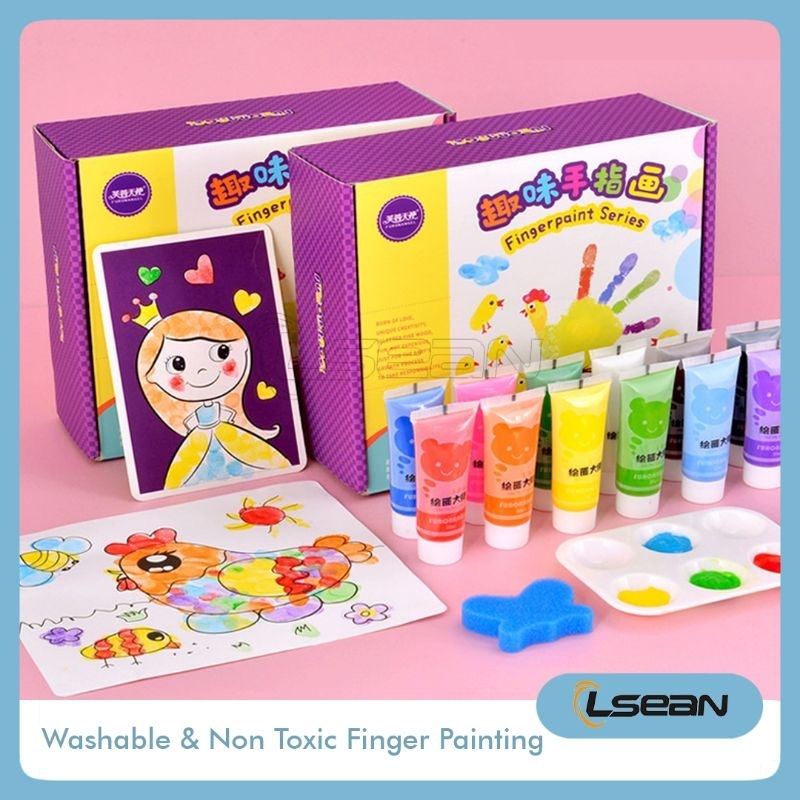 FINGER PAINT Mainan Edukasi Kreatif Washable &amp; Non Toxic Set