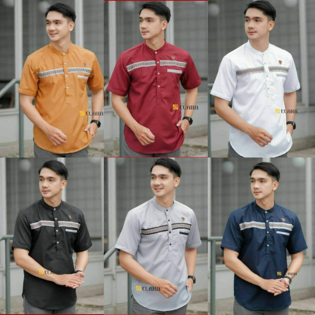 Baju Koko Kurta Dewasa Lengan Pendek Material Catton Toyobo Adem Serap Keringat. Koko Lengan pendek Koko Terbaru