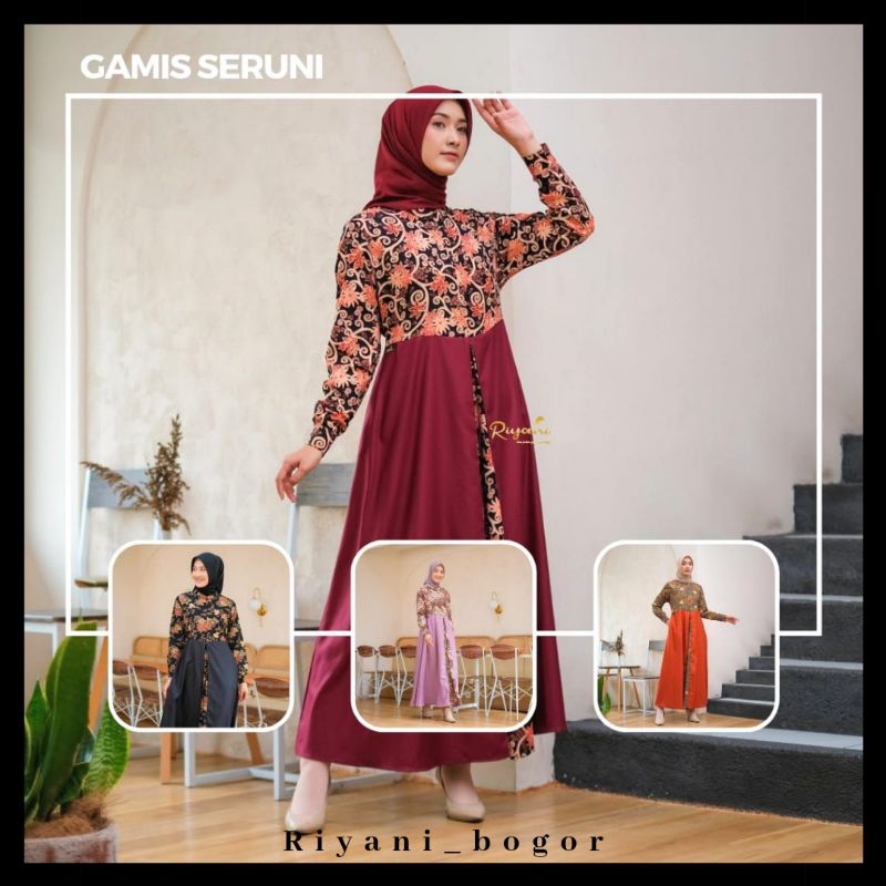 GAMIS BATIK MUSLIMAH TERBARU by RIYANI BAHAN BATIK HALUS MIX KATUN TOYOBO