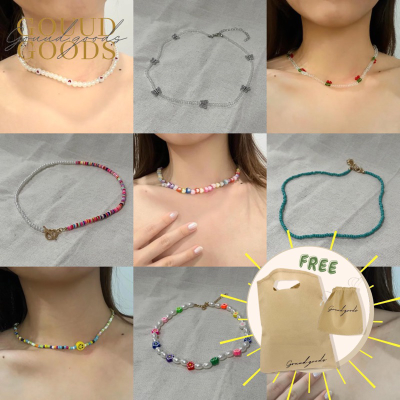 Beads Necklace / Kalung Manik Manik Warna Warni / Kalung Mutiara / Choker