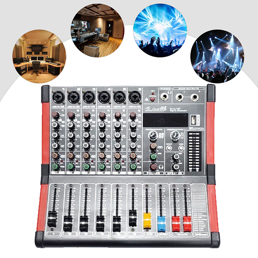Audio Mixer 6 Channel DJ Sound Mixing SL Audio Bravo 700 Mgx 6 Bluetooth Live Studio Display Music Stream