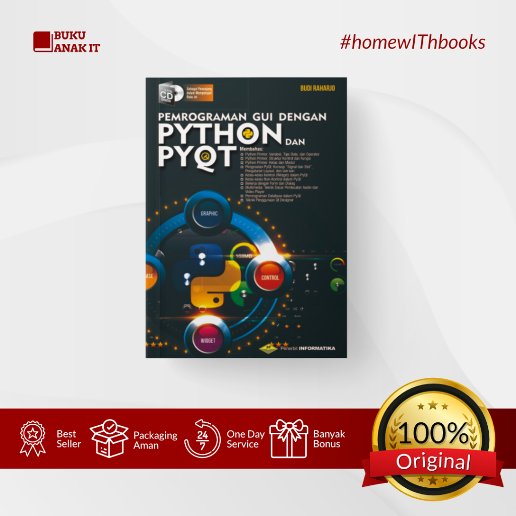 Jual Buku Pemrograman Gui Dengan Python Dan Pyqt Bonus Cd Budi Raharjo Penerbit Informatika 1590