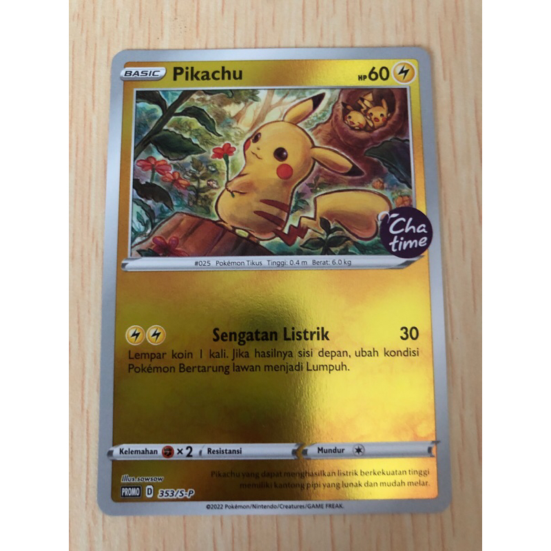 Chatime pokemon kartu TGC bubble tea pikachu foil