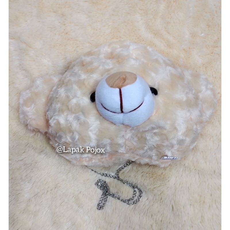 Tas Boneka Kepala Teddy bear Selempang Rantai