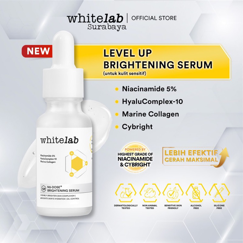 [UPGRADED FORMULA] Whitelab N5-Dose+ Brightening Booster Serum - Niacinamide 5% - Serum Cerah Maksimal Untuk Kulit Sensitif Dan Berminyak Dengan Oxy229 &amp; Hyaluronic [BPOM]