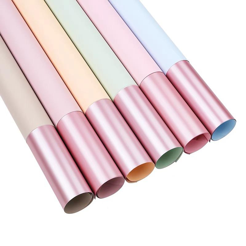 

Pusat CheckOut - [5Lembar + Free Packing Box] Kertas Bunga Buket Bi Color Rosegold/Kertas Buket Bunga Florist Cellophane PC116