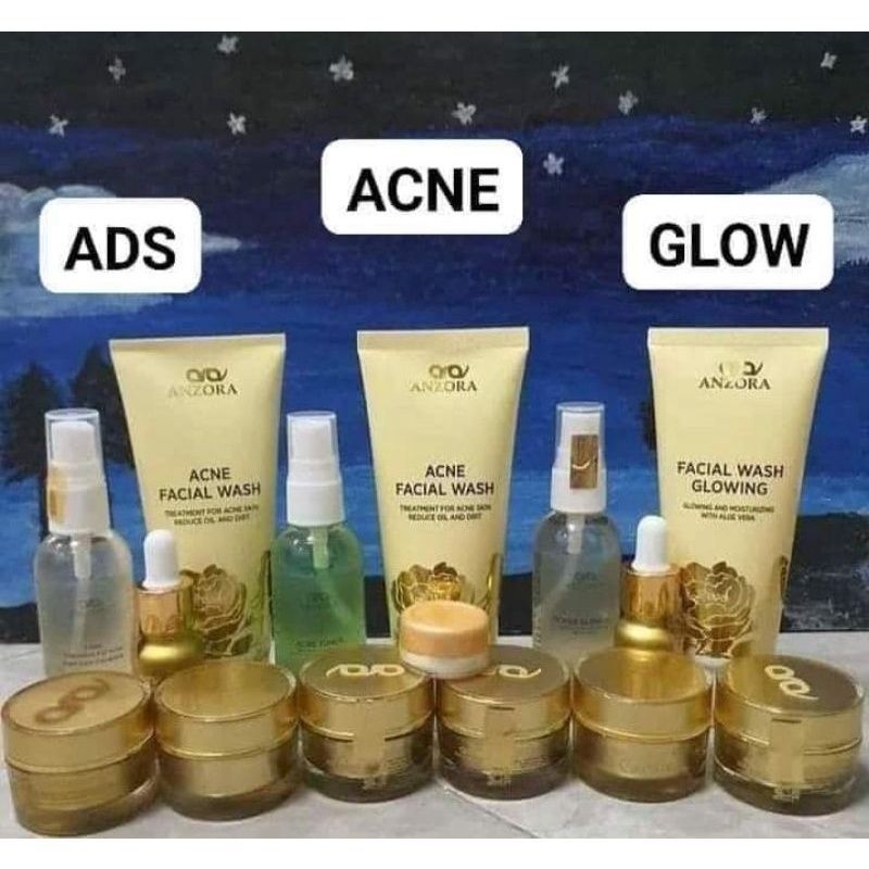 ANZORA Skincare Original BPOM Paket Glowing Acne Dark Spot - Cream Wajah Anzora Official Distributor