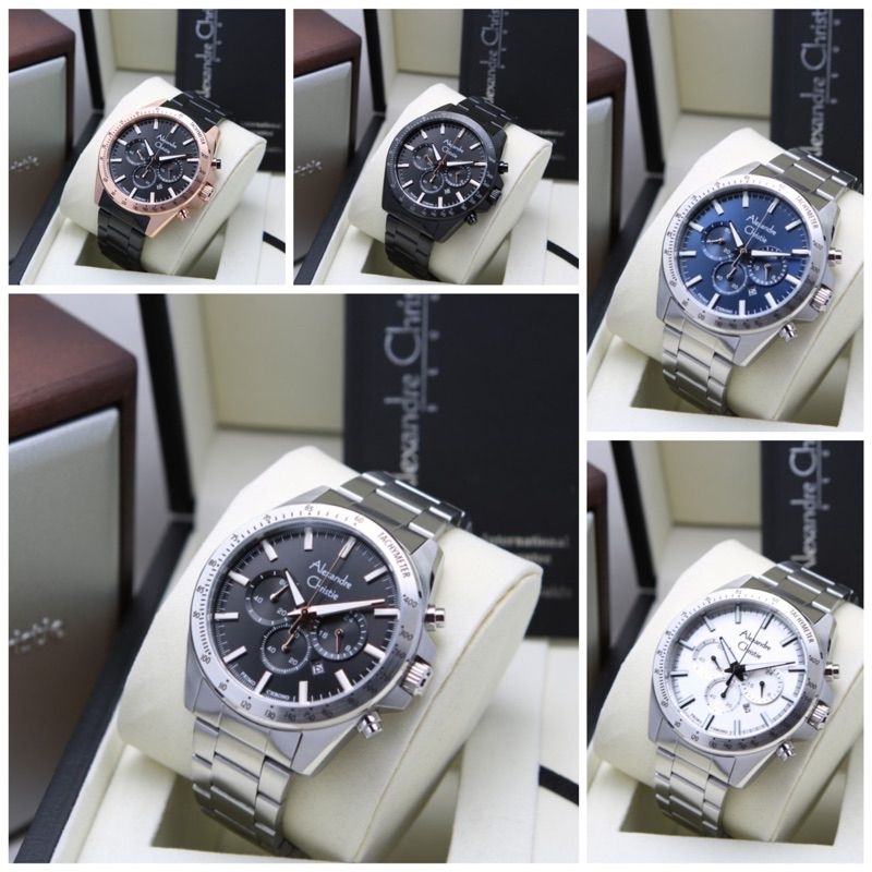 JAM TANGAN PRIA ALEXANDRE CHRISTIE AC 6667 CRONOGRAP ORIGINAL