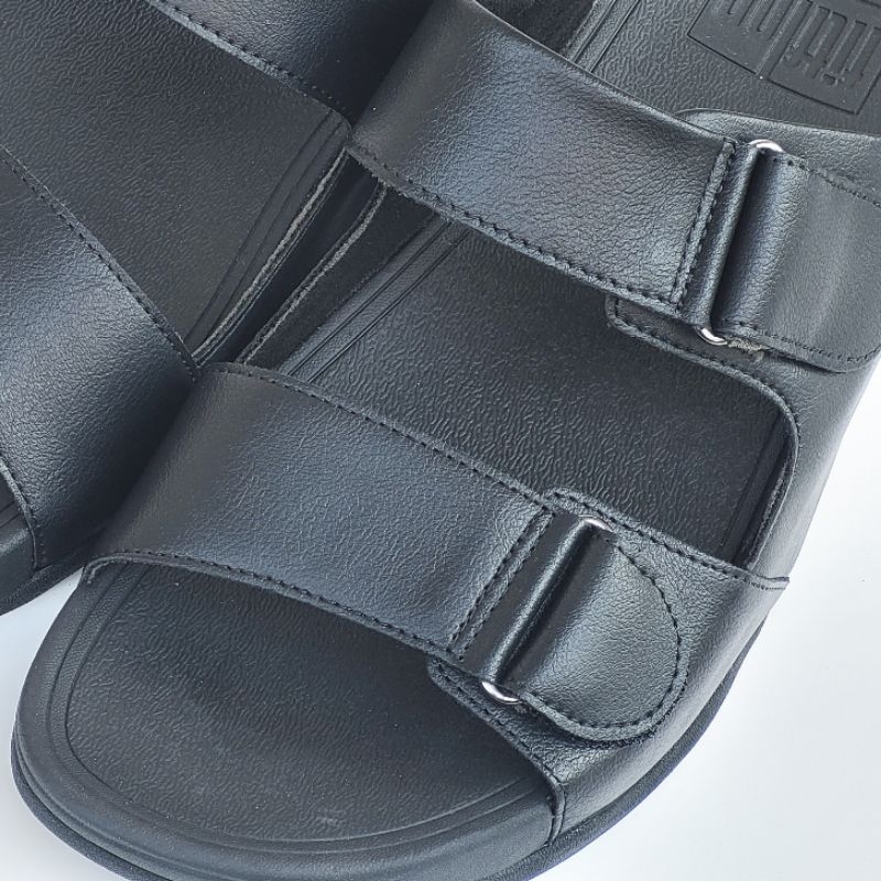 Fitflop Dass Slide Leather Sandal Kulit Adjustable Two Strap Selop Slip On