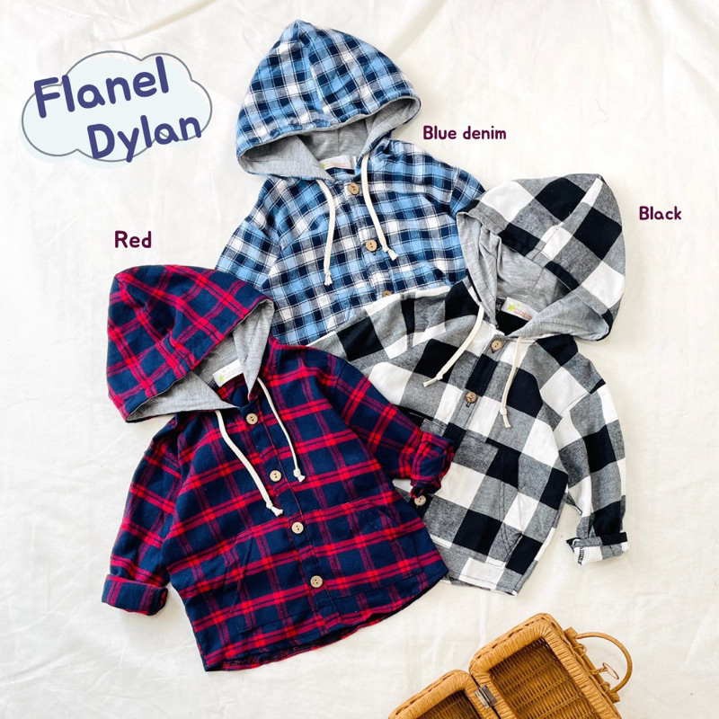 FLANNEL DYLAN HOODIE | jaket hoodie flanel anak | RANBABYROOM