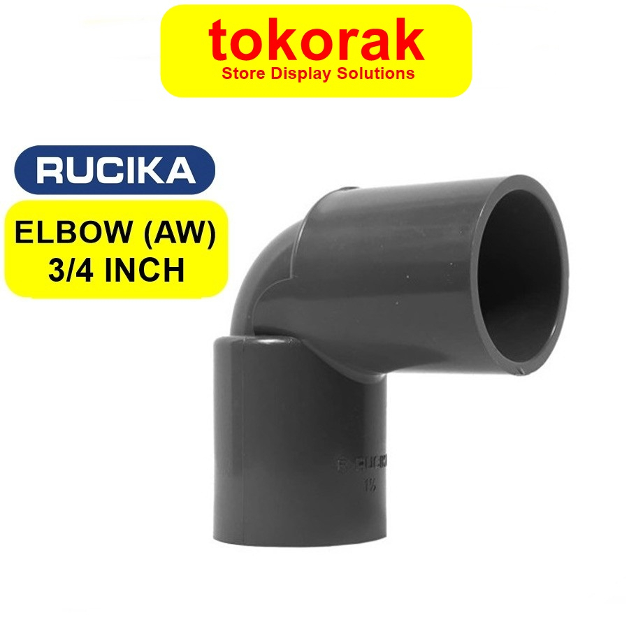 RUCIKA KNIE ELBOW 3/4&quot; KENI SAMBUNGAN PIPA PVC AW KNEE 3/4 INCH SOK L