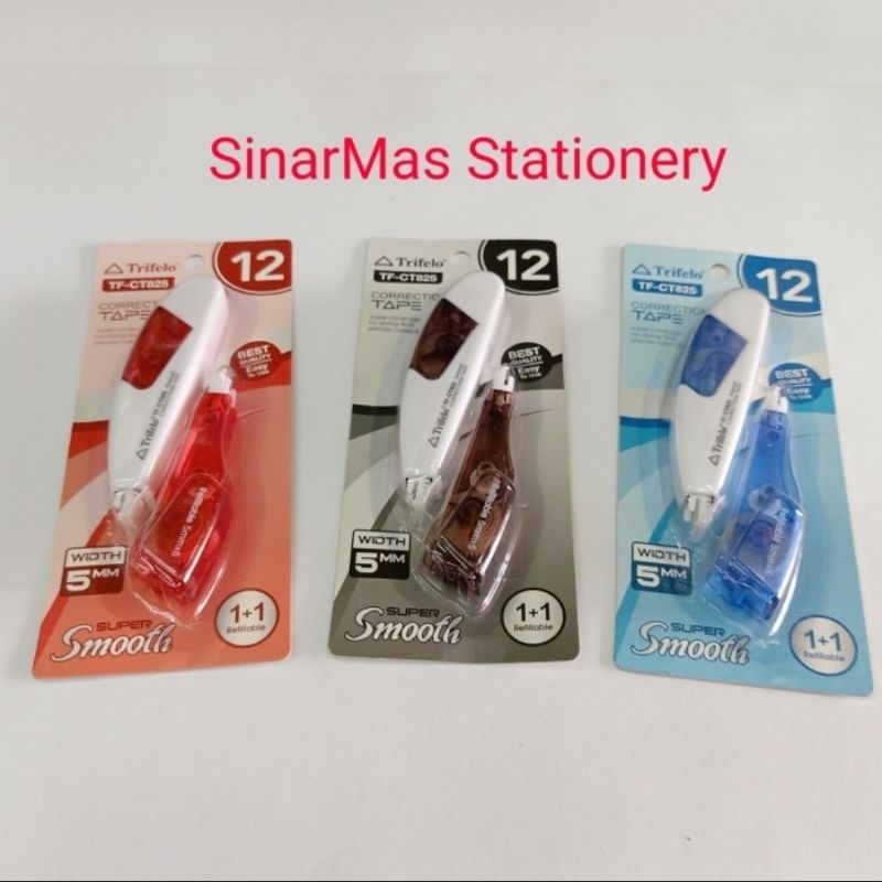 

Correction Tape Trifelo TF CT 825 Super Smooth - Tip Ex Trifelo Super Smooth - Tip Ex Kertas 12m