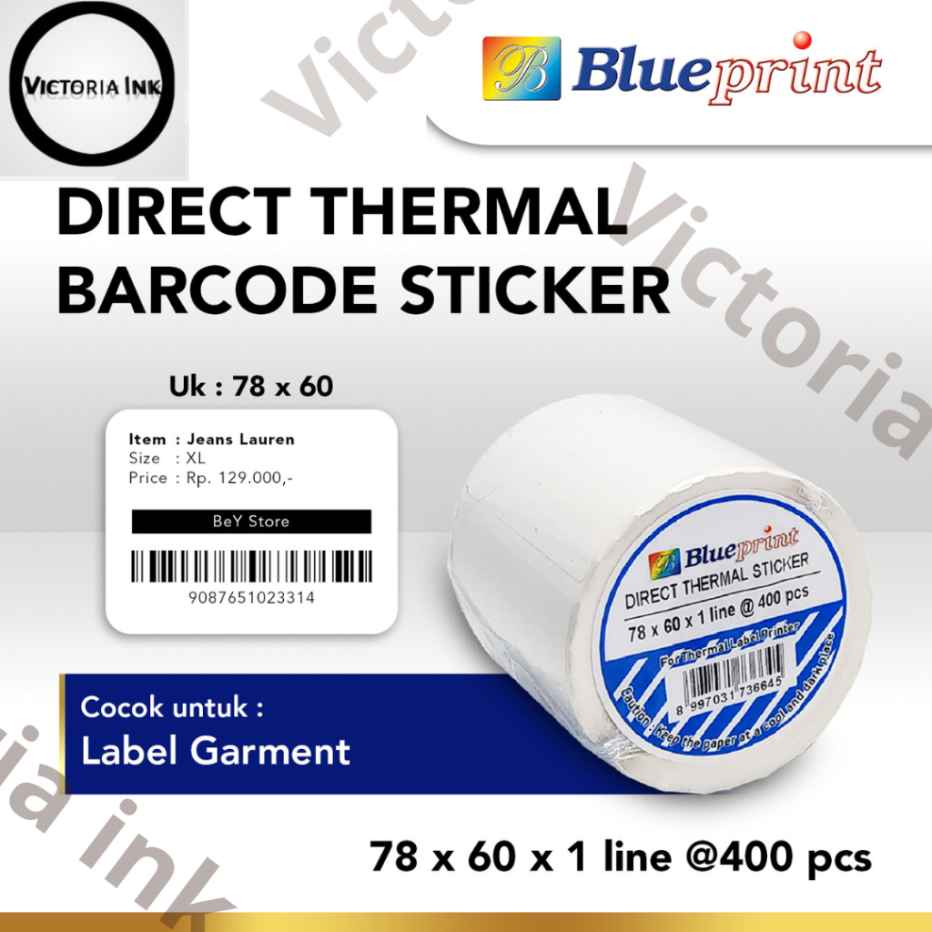 Direct Thermal Stiker 78x60 Blueprint 78x60 isi 400 label Direct Sticker Label Blueprint 78x60 isi 400 label