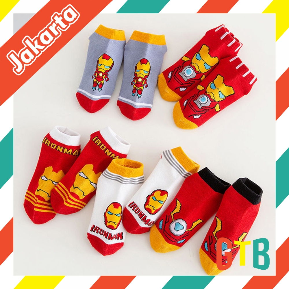 GTB Kaos Kaki Socks Sock Laki Laki Superhero Ironman KK040