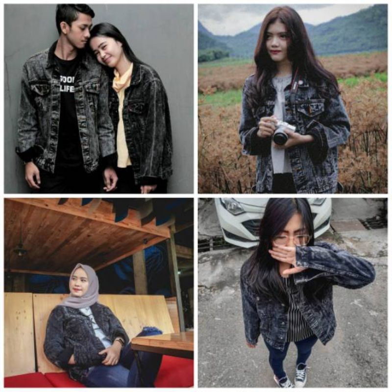 jumbo XXL XXXL JAKET JEANS PRIA SNOWBLACK Jaket Levis pria wanita oversize BISA COD