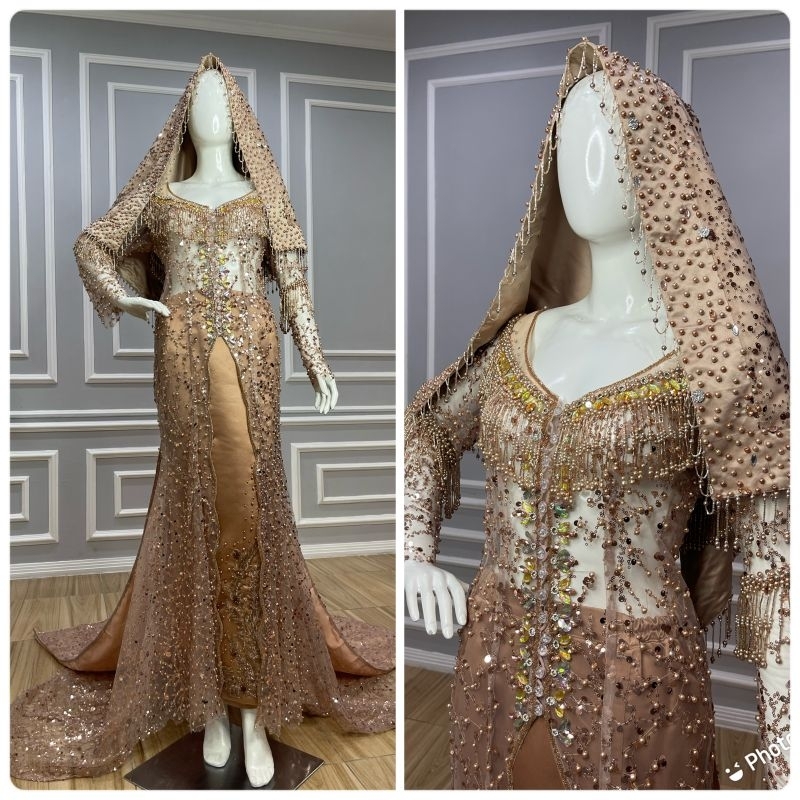 Kebaya pengantin koto gadang berekor lansung/kebaya mewah / kebaya pengantin akad koto gadang / kebaya adat Melayu