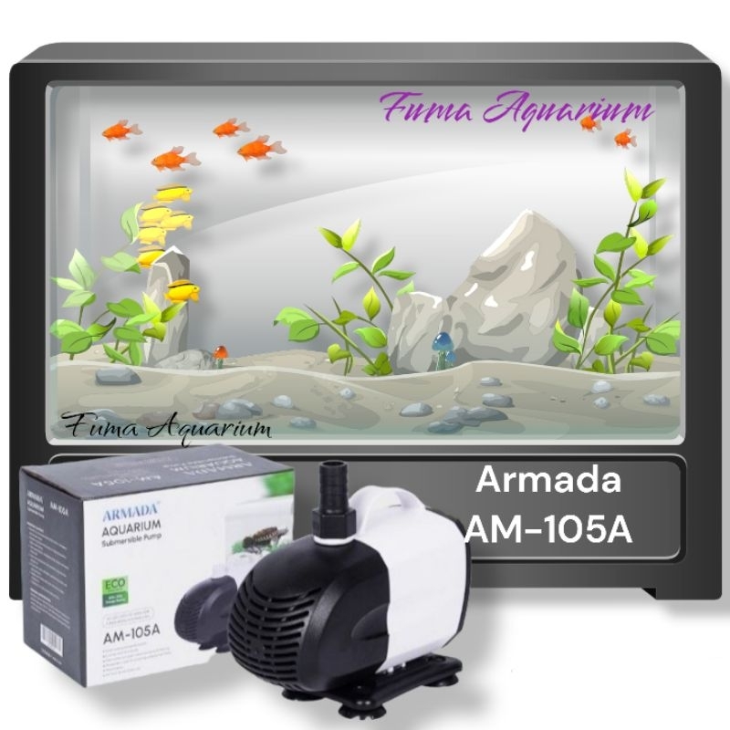 ARMADA 105A AM-105A Pompa Filter Celup Kolam - Aquarium - Hidroponik - Waterfall - Low Watt Power Head - Submersible Pump