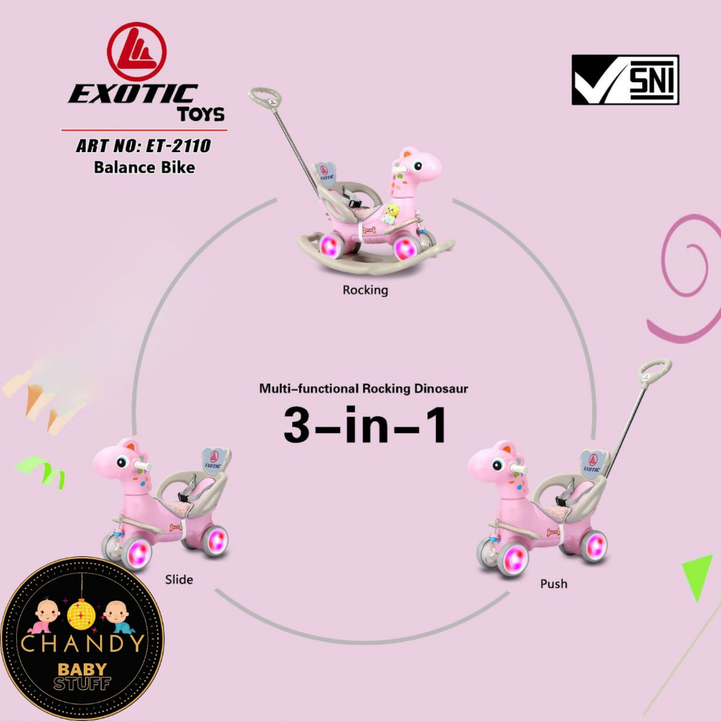 Mainan Anak Kuda - Kudaan Dino 3 In 1Exotic ET 2110, ET 2108, MOLION M1006