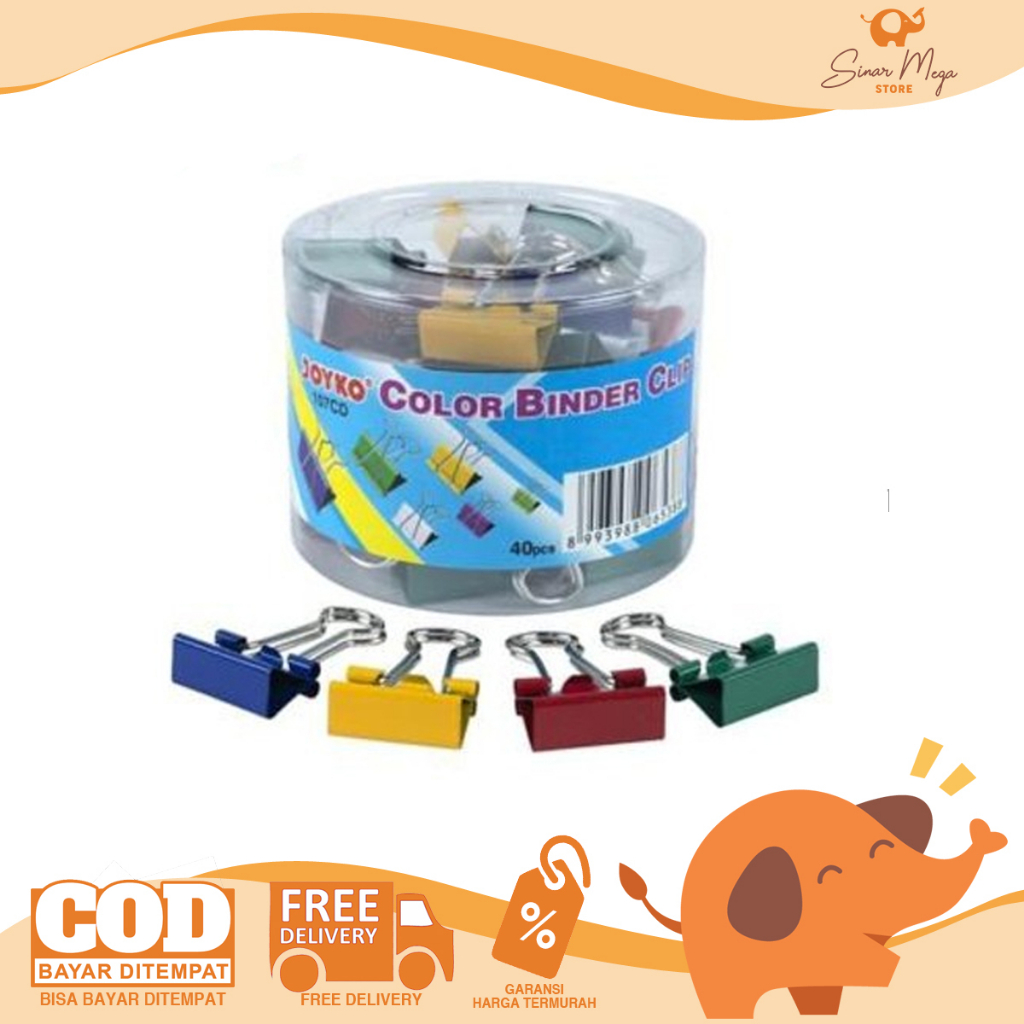 

Joyko Binder Clip Penjepit Kertas 105CD Warna