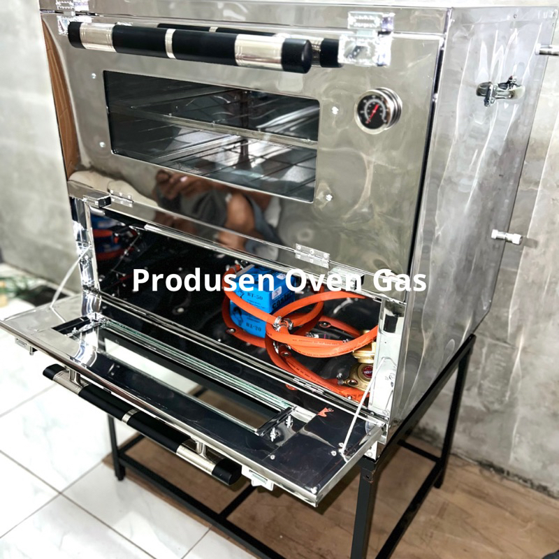 Oven Gas Stainless Api Atas Bawah Ukuran 75X55X70 cm Oven Gas Roti Oven Gas Bolu Oven Gas Kue