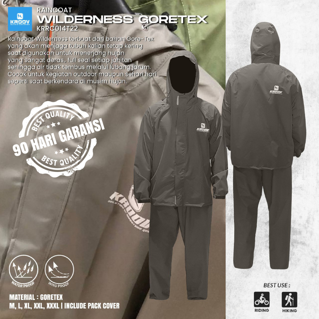 Raincoat Jas Hujan Kroov Wilderness Goretex Original