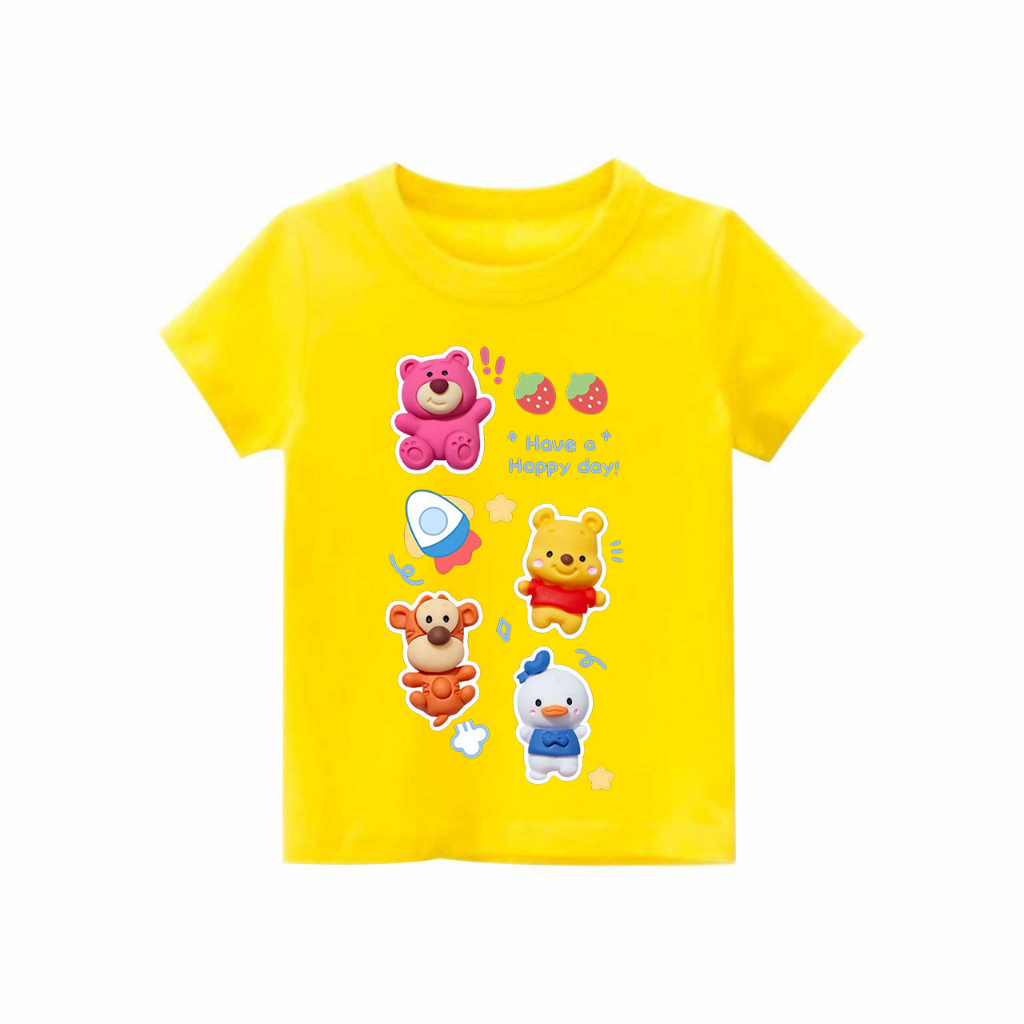Kaos Anak perempuan motif Winnie friends | kaos combed 30s printing | Kaos Distro anak