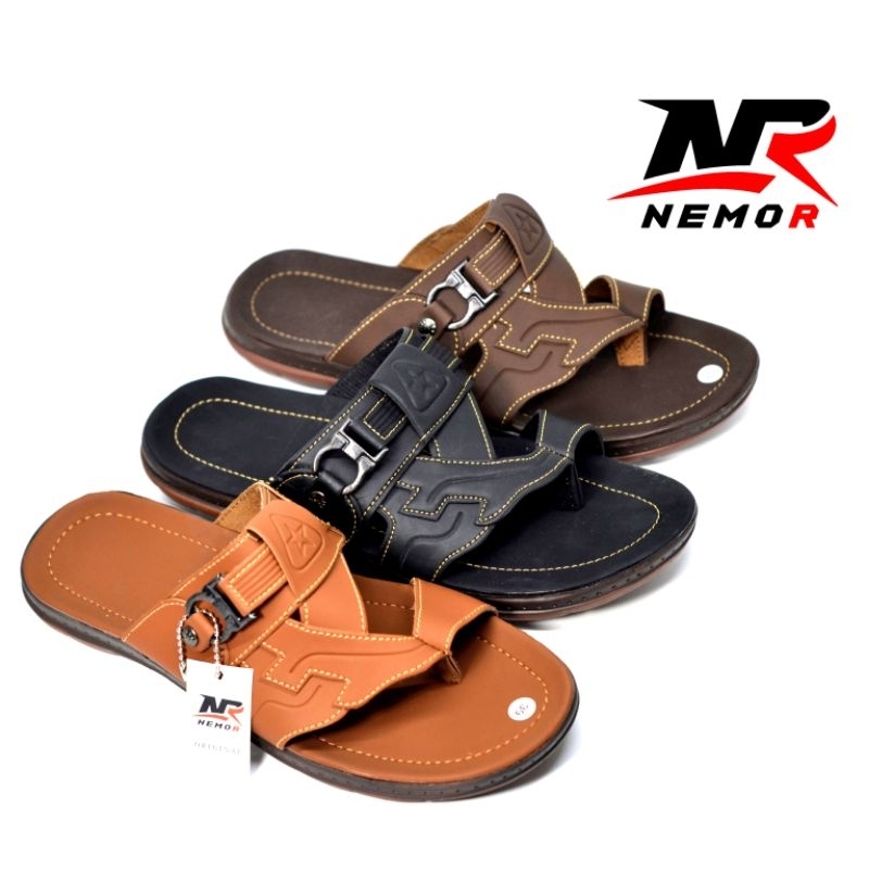 Sandal Slid NEMOR NR06 sandal Selop Kulit sandal Gesper Pria Wanita Termurah