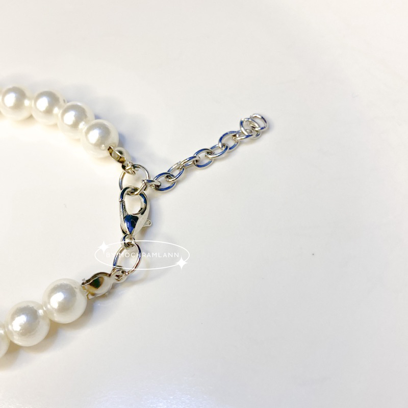 Gelang Mutiara Love Gold / Pearl Bracelet / Gelang Mutiara Aesthetic / Gelang Aksesoris Wanita