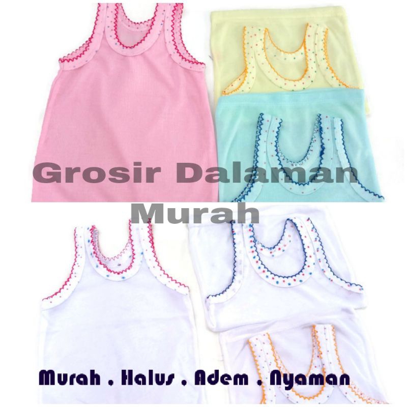 12 pcs  / 6 Pcs Kaos Dalam Anak Dessy, Singlet Bayi / Anak