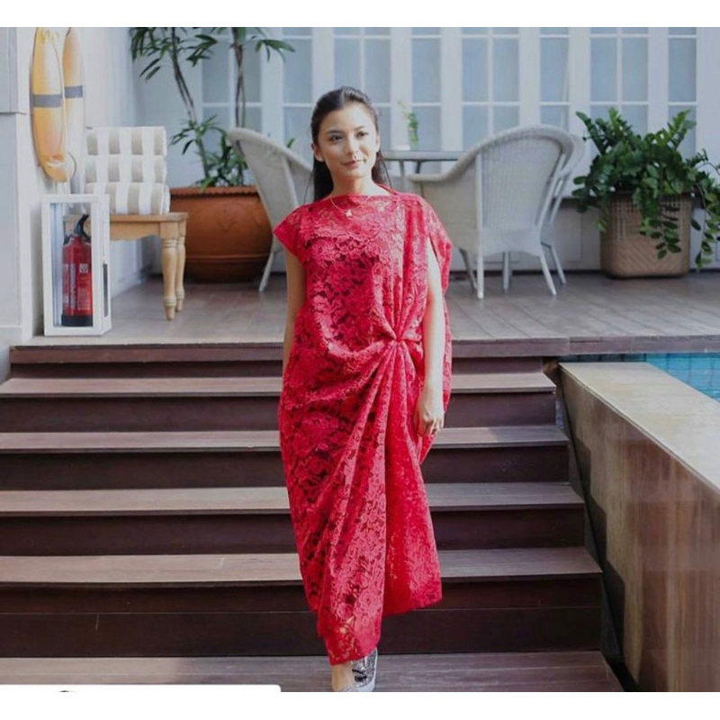 Dress Kaftan Modern Chelsea / Dress Baju Lebaran brokat Kaftan kekinian