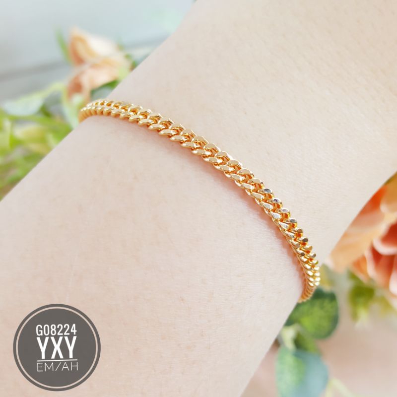 Gelang yaxiya rantai gold (Lebar 4mm) G08224