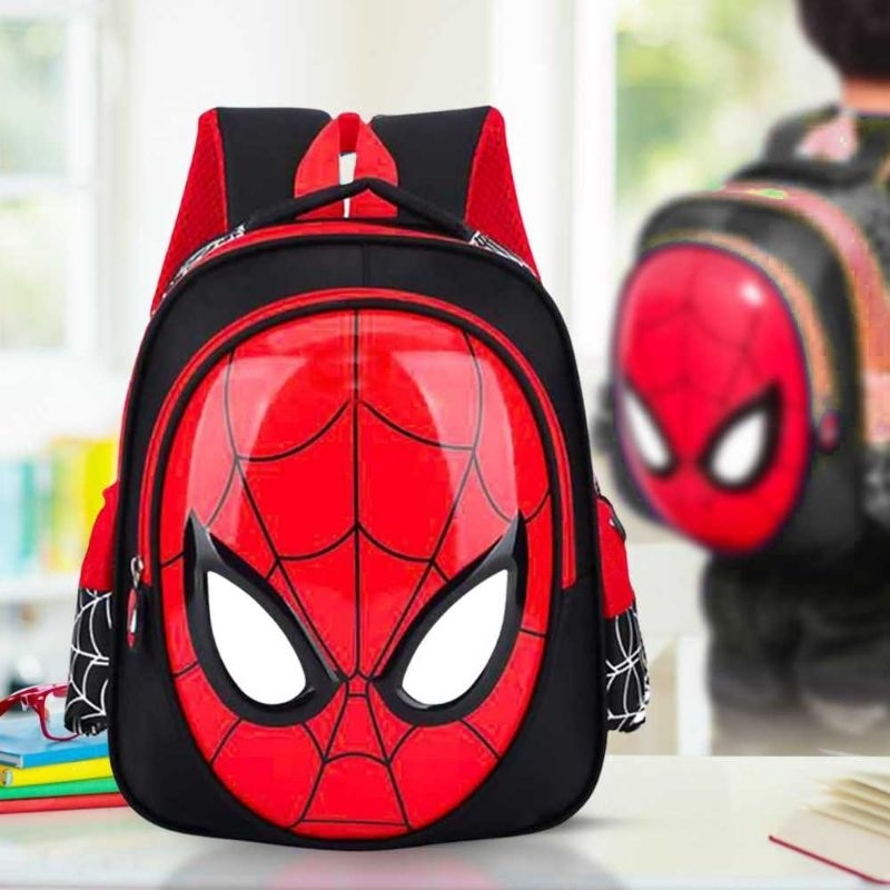 Toddi Tas Ransel Sekolah Anak Backpack Model Spiderman - 1801 Black