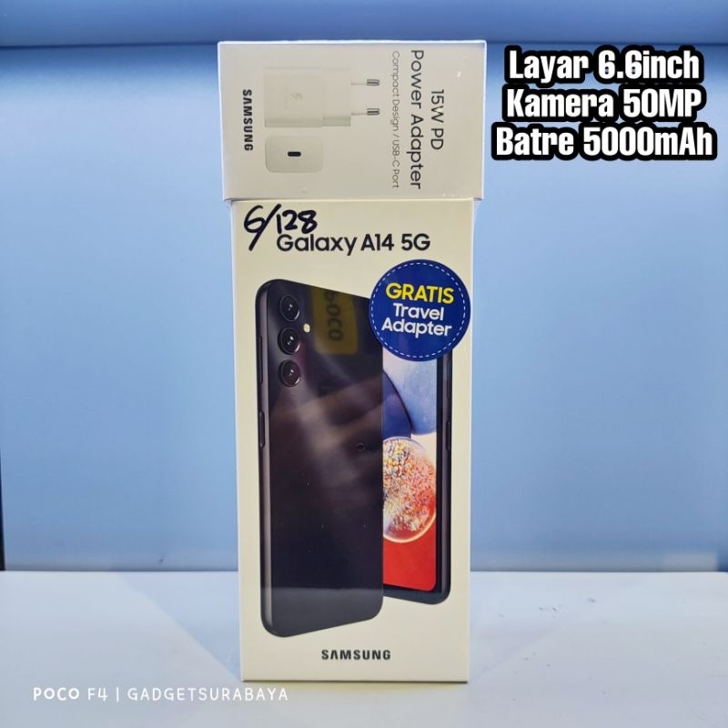 Samsung A14 5G Ram 6GB Internal 128GB Samsung A14 5G 6/128 Baru Segel Garansi Resmi Free Adaptor Original